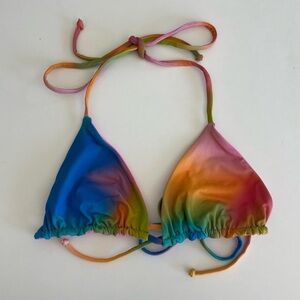Frankie's Bikinis Multicolor Tie-Dye Bikini Top